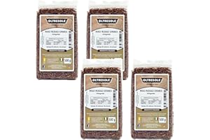 Oltresole - Riso Rosso Ermes Integrale Artigianale Italiano - riso non raffinato ad alta quantità di fibre, adatto per insalate di riso creative, confezione da 4 Pacchi da 500 g sottovuoto