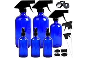 Youngever Lot de 6 Flacons Vaporisateurs Vide en Verre Blue, Lot de 2 Flacons en 500ML, Un 250ML, Lot de 3 Flacons en 120ML