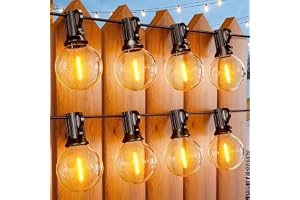 Miootly LED Utomhus Ljusslinga 30M IP45 Vattentät | Ljusslinga Utomhus med 46+4 24V LED Glödlampor, Trädgårdslampor för Trädgård, Bröllop,Terrass, Fest