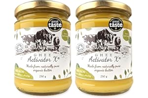 EPIGENETICS Organic Ghee 500g (2 x 250g Pack) | Free Range, Grass Fed English Butter | Certified Organic Clarified Ayurveda | Activator X: Rich in Vitamin A, D3, E, K2 | Vegetarian