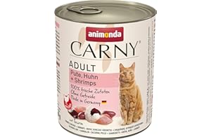 animonda Carny Nourriture Humide pour Chat Adulte, Dinde, Poulet + crevettes, 6 x 800 g
