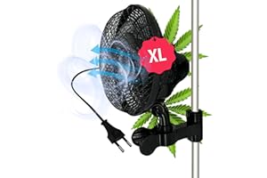 ‎TRONICXL TronicXL Premium Oszillierender Grow Clip Ventilator oszillierend I Extra groß I kompatibel mit Growbox für Growboxen Belüftung Zuluft Abluft Umluft Grower Fan Lüfter