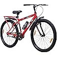Hero Next 24T Single Speed Mountain Bicycle for Mens | Rigid Suspension | Integrated Carrier | V Brake | Quick Release Seat (Red-Black)