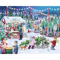 Vermont Christmas Company Puzzle 1000 Pezzi - Famiglia Natale, Opera D'Arte Di Rafael Trujillo, Cartone Riciclato 67x49 Cm