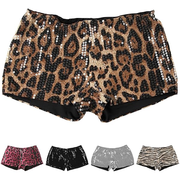Berimaterry Pantaloncini Con Paillettes Da Donna Estivi Scintillanti Pantaloncini Glitterati A Vita Alta Casual Sciolto A-Line Hot Pants Scintillanti Clubwear Night Out Shorts Cargo Costume Di - 5