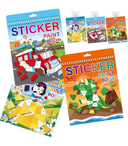Libro di adesivi riutilizzabili per bambini – libri di adesivi da viaggio con maniglia – prescolare, ragazzi, ragazze, bambini, attività, giochi per viaggi, compleanno, Natale, corpo, oceano, Abbto