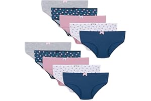 LOREZA ® 10er Pack Mädchen Slips Unterwäsche aus Baumwolle 92-170