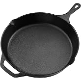 KICHLY 32cm Cast Iron Frying Pan, Preconditioned, Suitable for All Hobs