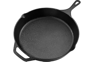 KICHLY - Sartén de hierro fundido pre-sazonado - Sartén - utensilio de cocina seguro para interiores y exteriores - Sartén de hierro fundido de 31,75 cm (12,5 cm)