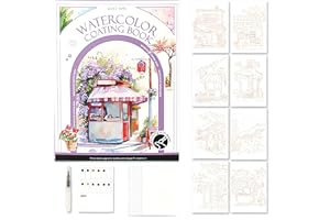 CICISTORY Cahier Aquarelle,Carnet de Coloriage, Livre Aquarelle avec Pinceau et Papier Aquarelle, Adapté à la Maison, à l'École, aux Voyages et à la Peinture à l'Aquarelle pour Débutants