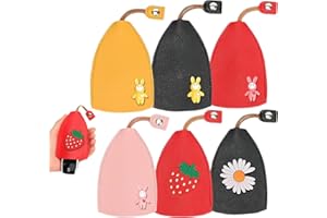Jokresty 6PCS Car Key Case,Key Pouch Cute Creative Pull Type Key Cover,PU Leather Key Wallets Housekeepers,Large Capacity Car Key Holder Case,Unisex Car Key Sleeve for Men/Women