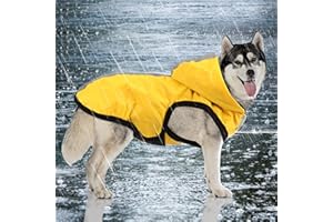 Idepet Chaqueta Impermeable para Perros 2 en 1, Mono liviano para Mascotas, con Capucha para Perros, Cubierta Completa, Transpirable, para Lluvia, para Perros pequeños, medianos y Grandes