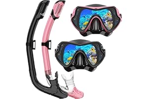 ZHYEQINGRUI Snorkel Mask Dry Snorkel Set Anti-Fog Anti-Leak Diving Mask with Swimmming Goggles Snorkeling Packages for Adult, Kids