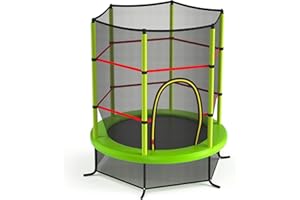 GOPLUS Trampolín Infantil Ø165 cm con Red de Protección, Cama Elástica para Niños Exterior Interior Antideslizante, Trampolin para Jardín Capacidad de Carga 135 kg