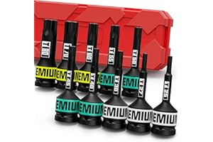 Aurlloct Juego de Llave de Vaso Torx 1/2", 10 Piezas Punta Torx Impacto, T25 - T80 Punta de Vaso, para Bricolaje Hogar Coche ReparacióN de Herramientas