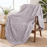 Exclusivo Mezcla Flannel Fleece Sofa Blanket, Checked Jacquard, 130 &times; 170 | Double Sided Soft, Lightweight, Outdoor, Machine