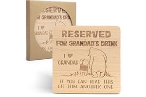 COCHIE Grandad Gifts Coaster, Gifts for Grandad, Grandad Gifts from Grandchildren, Grandad Christmas Fathers Day Birthday Gifts, Grandad Coaster 10cm x 10cm