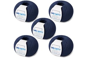 KALAPANTA Ovillos para tricotar, 100% Pura Lana Virgen Merino Extrafina de Lana Gatto, Made in Italy. Línea Super Soft, 250 g. 625 mt, (Azul, 5)