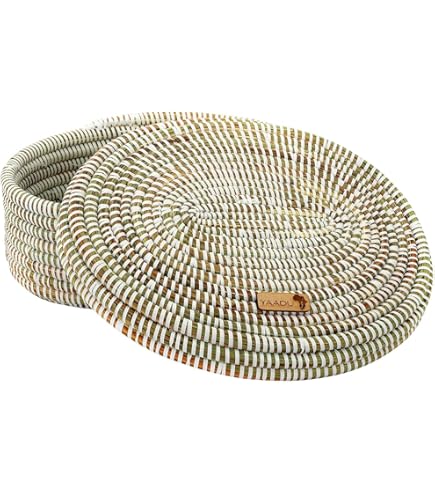 Mandje met deksel, ronde mandenopslag, boho katoenen touw, mandje, gevlochten mand om te organiseren, roepbasket, opbergmand voor speelgoed, geschenken, diameter 25 x 16 cm