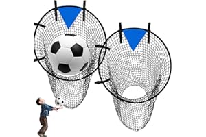 Hocadrv 2 Stück Fußballtor Zielnetz 55 X 70 cm Fussballtor Torwand Zubehör für Fussballtor Fussball Ziel einfache Montage Torwand Netz für Schießgenauigkeit Verbesserung(Schwarz)
