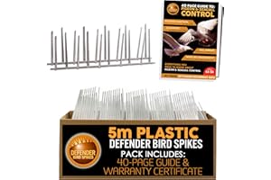 Defender Bird Spikes | Narrow Plastic Pigeon Deterrent | 5 Metre Pack