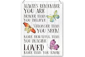 Dorothy Spring Always Remember You Are Braver Than You Believe Unique Inspirational Gift for Family, Friends, Him & Her - Beautiful, Positive & Happy Metal Quote Sign Plaque Decoration