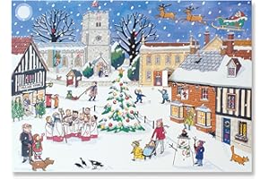 Traditional Advent Calendar - Alison Gardiner Christmas Village Design - Paper Christmas Countdown Calendar - Large A3 29.7x42cm