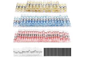 Flytuo 500PCS Solder Seal Wire Connectors and Heat Shrink Tube Sleeves Kit - Waterproof Butt Connectors, Insulated Electrical Terminals Butt Splices for Automotive Marine Boat Truck Trailer