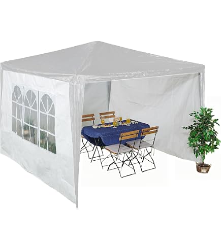 FANPAT Seitenwände Für Pop-Up Überdachung – 2 Stück, Wasserdichtes 210D Oxford-Gewebe – Für 10x10 Fuß (25,4x25,4 Cm) Pavillons – Weiß (Überdachung Nicht Enthalten)