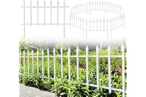 Thealyn Clôture de jardin décorative en métal de 55,9 cm de large x 45,7 cm de haut (5 panneaux, longueur totale de 2,8 m), clôture pliable en métal, clôture paysagère pour parterres de fleurs, arbres