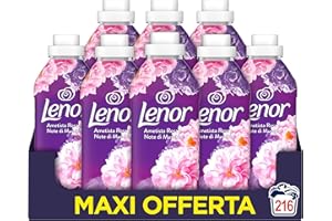 Lenor Ammorbidente Lavatrice Concentrato 216 Lavaggi (27x8), Ametista Rosa E Note Di Muschio, Freschezza Che Dura 3 Volte Più A Lungo Con Tecnologia Olii Profumati