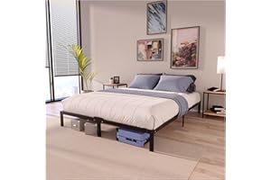 Dreamzie Cadre de Lit 180x200cm avec Sommier - Sommier 180x200 avec Pieds - Hauteur de 35cm - Structure Solide, Assemblage Facile et Espace de Rangement 32cm