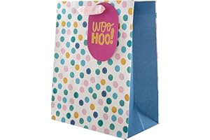 Hallmark Borsa regalo multiuso media, motivo a pois rosa e blu