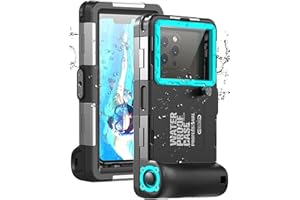 EZANMULL Custodia Impermeabile Subacquea Professionale IP68 15M - Compatibile con iPhone, Samsung, Huawei, Xiaomi - Fino a 6,9 Pollici - Per Immersioni, Snorkeling, Surf e Nuoto (nero/blu-verde)