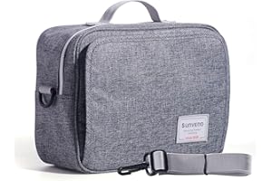 Sunveno Sac à Langer Etanche - Mini Fourre-tout et Sac Bandoulière 2 in 1 pour Bébé Couches pour le Shopping et Voyage, avec Petites Poches de Rangement Divisées, L, Gris