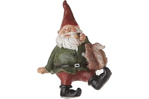 DESIGN TOSCANO Garden Gnome Statue - Osbert the Garden Gnome Shelf Sitter - Outdoor Garden Gnomes - Funny Lawn Gnome Statues