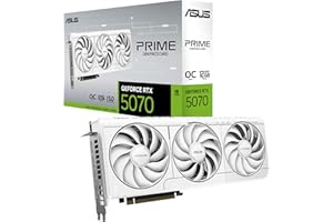 ASUS Prime GeForce RTX 5070 12 GB GDDR7 White OC Edition - Tarjeta gráfica Compatible con SFF (PCIe 5.0, 12 GB GDDR7, HDMI/DP 2.1, 2,5 Ranuras, Ventiladores Axial-Tech, BIOS Dual)