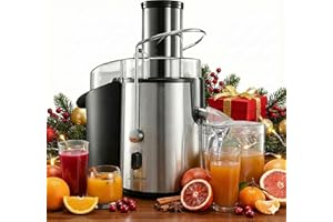 TWINZEE Licuadoras Gran Potencia (850 W) y 2 Velocidades - Exprimidor Zumo Gran Apertura (75 mm), Patas Antideslizantes - Juicer Extractor de Jugo de Verduras y Frutas