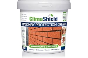 Smartseal Climashield Masonry Cream - 1 Litres - 25 Year Waterproof Protection - Professional Quality Brick & Masonry Sealer - Solvent-Free, Easy to Apply for Exterior & Interior Use