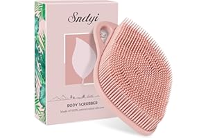 Sndyi Cepillo Corporal de Silicona, Cepillo Exfoliante Corporal Pieles Sensibles, Cepillo Corporal de Ducha con Forma de Hoja y Cerdas para Hacer Espuma, Fácil de Limpiar y Duradero, Pink