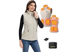 Toastiv Heizweste Damen mit Powerbank 7.4V 18400mAh，Fleece Wärmeweste - Waschbar Beheizte Weste für Outdoor & Alltag