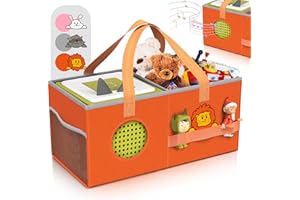 Heldenzimmer - Tonie Tasche Orange für Toniebox mit Löwe - Sichere Tonie Box Aufbewahrung in Toniebox Tasche für bis zu 20 Figuren