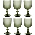 Suite de six verres à vin de couleur de la verr