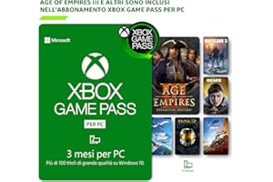 XBOX GAME STUDIOS Abbonamento Xbox Game Pass per PC | 3 Mesi | Windows 10 - Download Code | Age of Empires è incluso nell'abbonamento