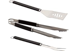 Char-Broil 140 545 - Ensemble de 3 ustensiles de barbecue en acier inoxydable.