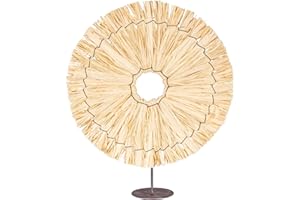 levandeo Décoration de table bohème - Motif soleil - Hauteur : 36 cm - En raphia - Décoration naturelle - Paille - Style bohème