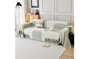 VanderHOME Koc szenilowy, miękki, na sofy, nadaje się do prania, na łóżko, fotele, do salonu, 180 x 200 cm, zielony