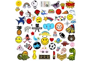 CYGJING Toppe Termoadesive Bambini,Patch Termoadesive,Toppa Ricamata Rose Fiore per Riparare Buchi e Giacche, Pantaloni, Camicie, Maglioni (55PCS)