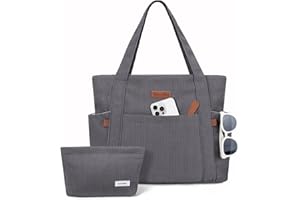 Captain Blues Cord Tasche Damen, Große Tote Bag mit Laptopfach, Shopper Tasche Damen mit Reißverschluss und weichem Baumwollfutter, Arbeitstasche für Uni, Schule, Lehrer