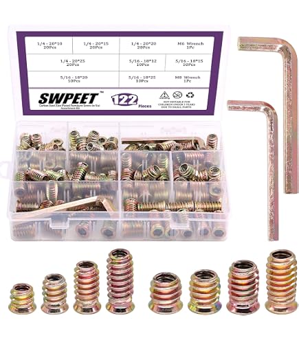 MroMax M3 X 5 X 4mm Brass Threaded Insert Nuts - 200PCS Assortment Kit For Assembly & Furniture